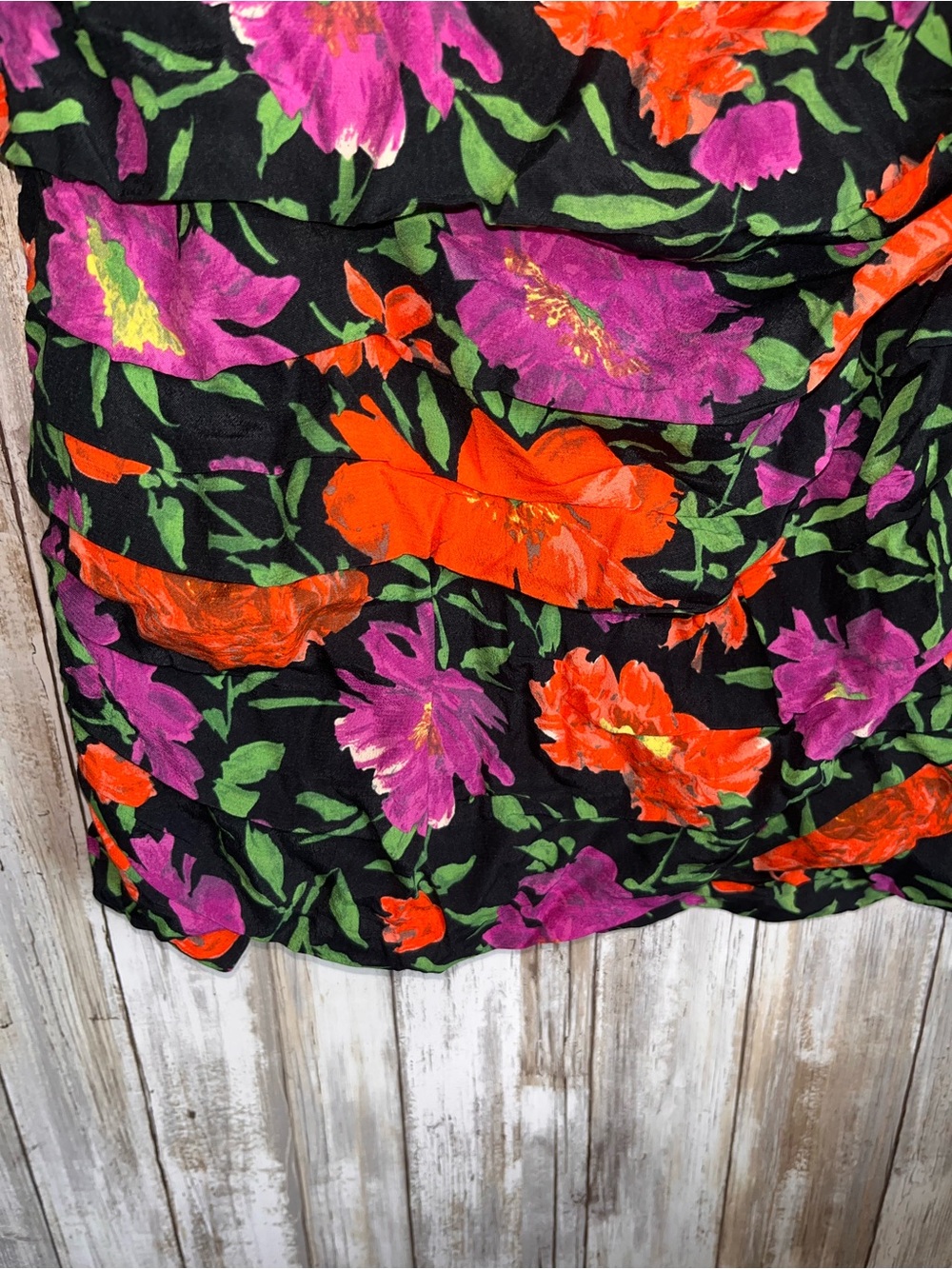 Zara Floral Puff Sleeve Mini Dress Sweetheart Neck Ruched Bodycon Size S - Picture 5 of 8